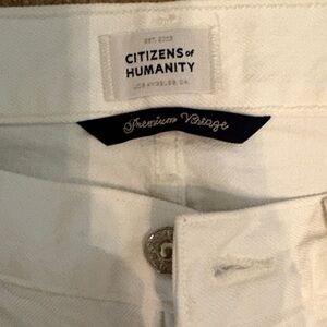 Citizens Of Humanity White Premium Vintage Jeans Waist Detail